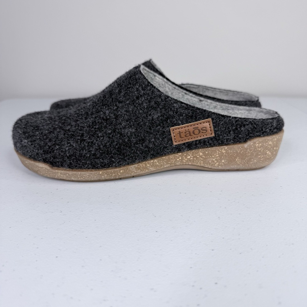 TAOS Woolery Charcoal Gray Wool Clog Slip On Shoes Size 40 9-9.5 Women's - Picture 4 of 9